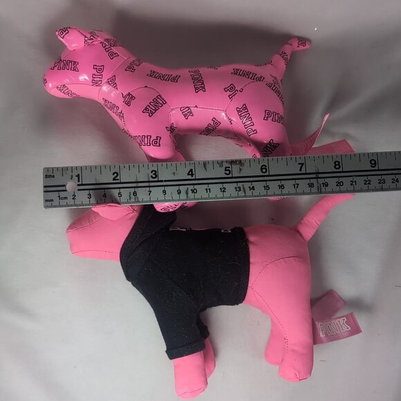 2 Victoria's Secret PINK Dog Plush Mini Stuffed Animal Canada Sweater RARE HTF - Picture 14 of 15